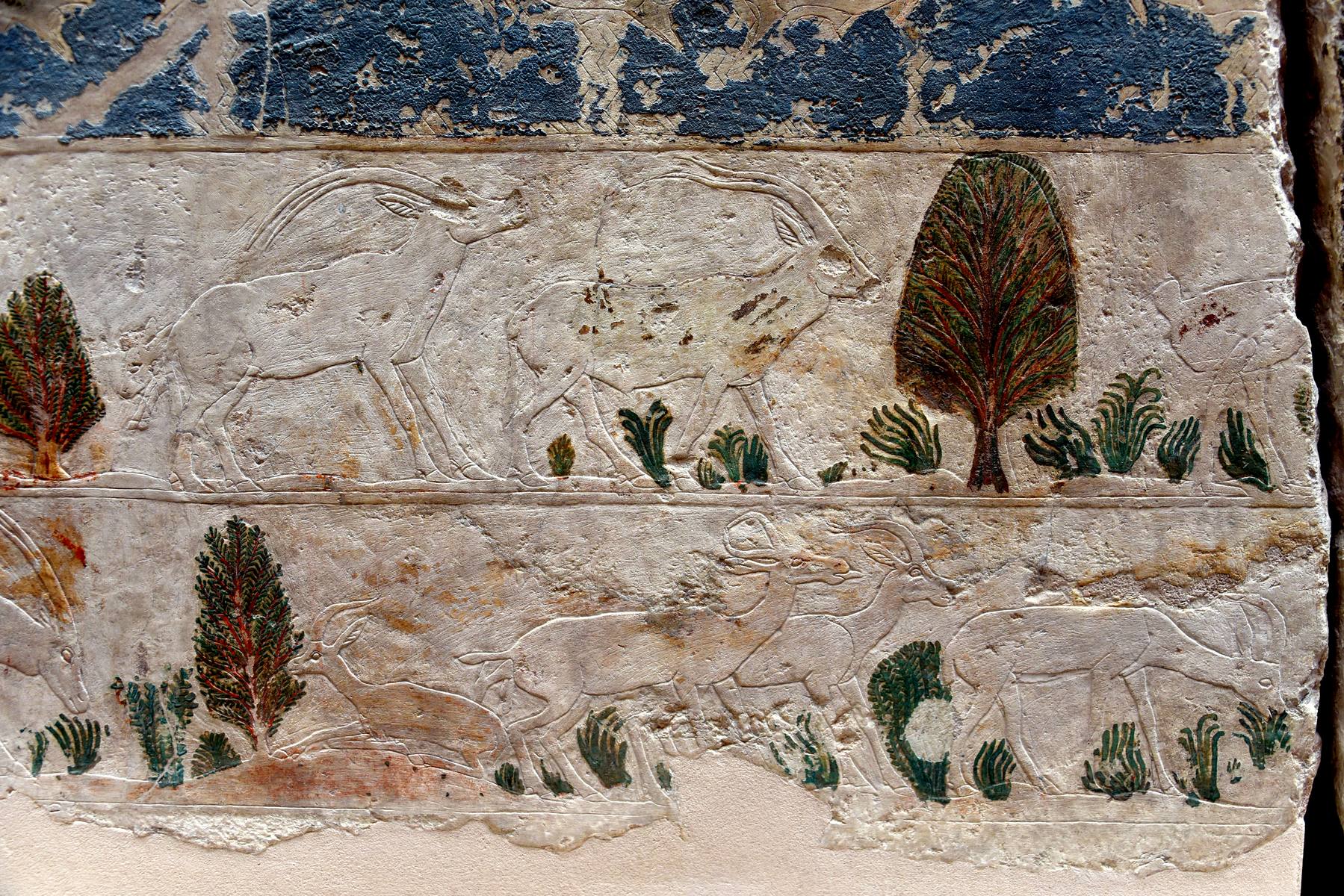 Relief of desert animals from the 'Room of the Seasons' of Niuserre's sun temple