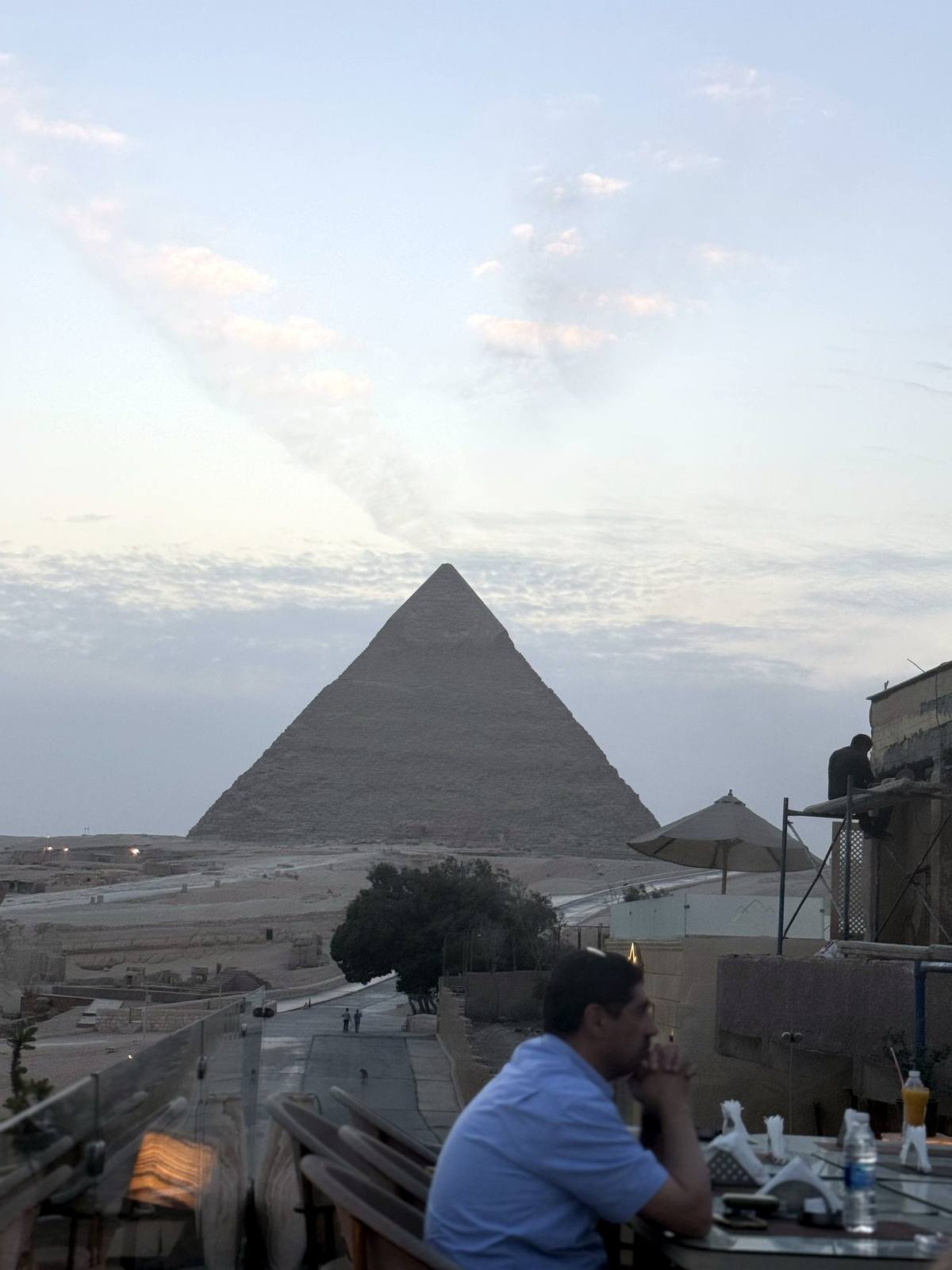 The Great Pyramid of Giza at dusk