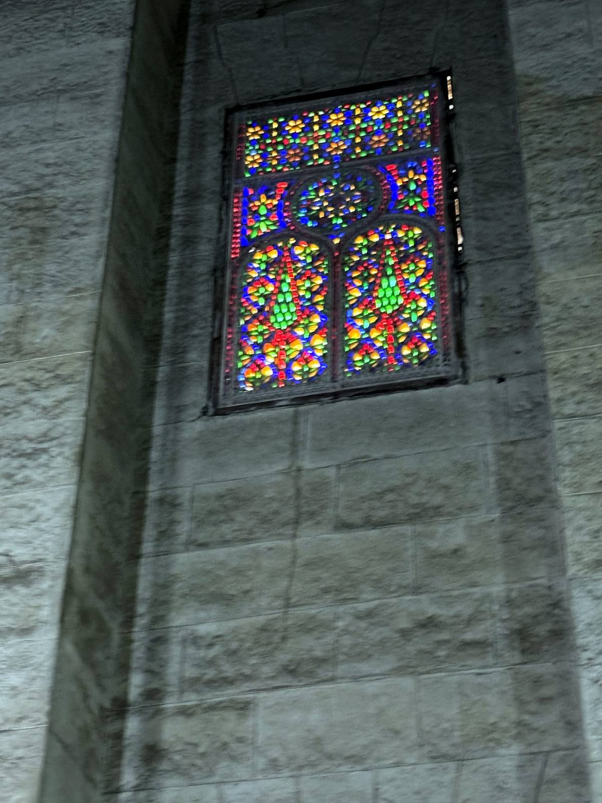 Stained glass window in the Sultan Hassan Mosque-Madrasa
