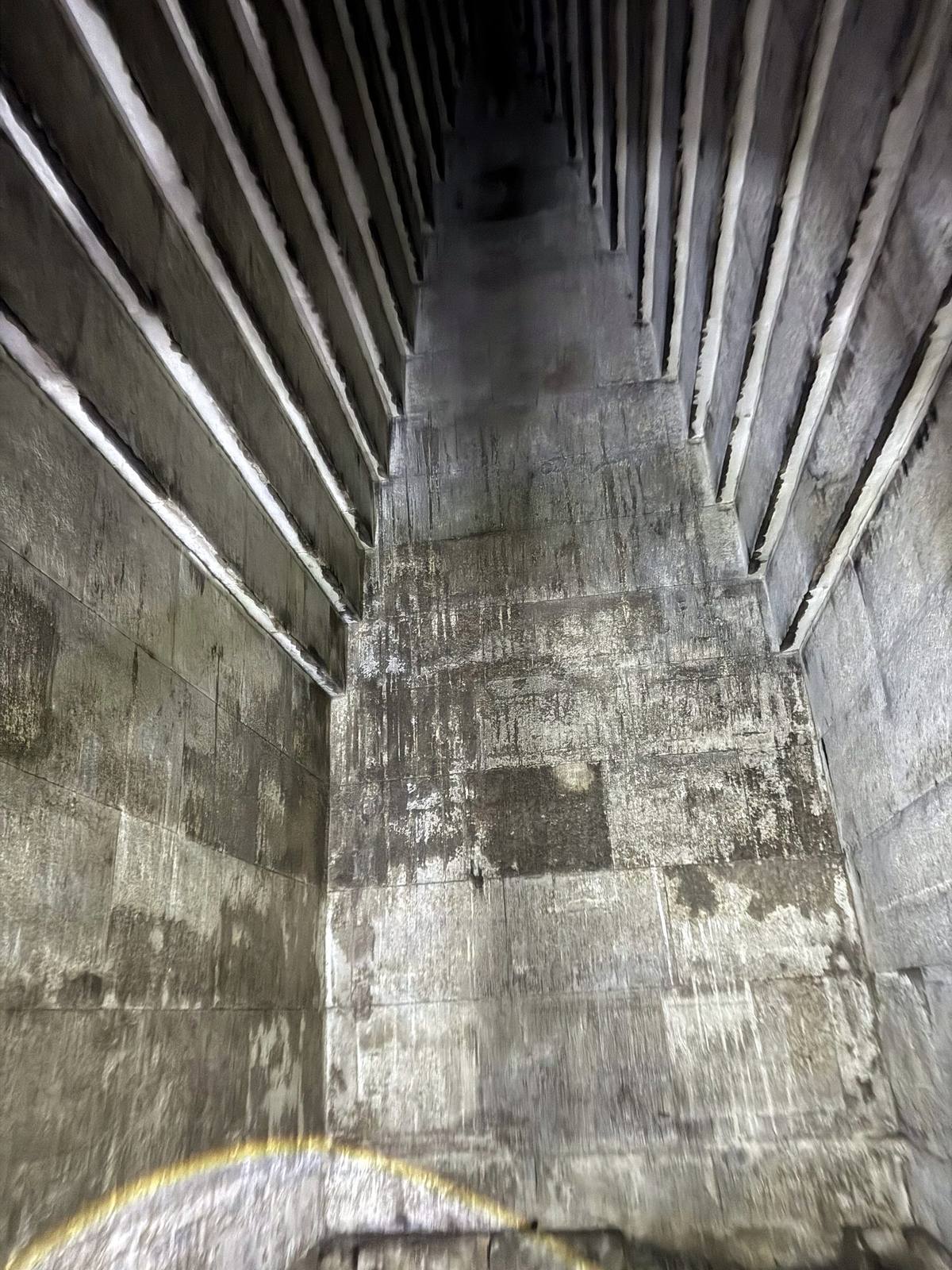 The corbelled vault of an inner chamber in the Red Pyramid